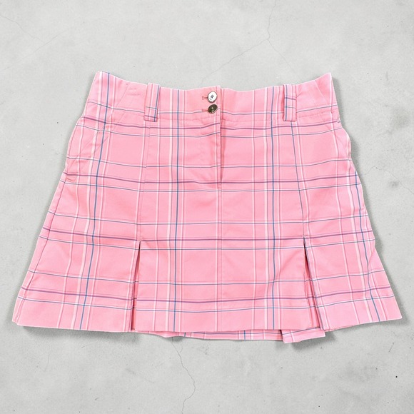 Nike Golf Pants - Nike Golf Skort Womens Sz 2 Pink Plaid Pleated Mini Activewear Tennis Pickleball